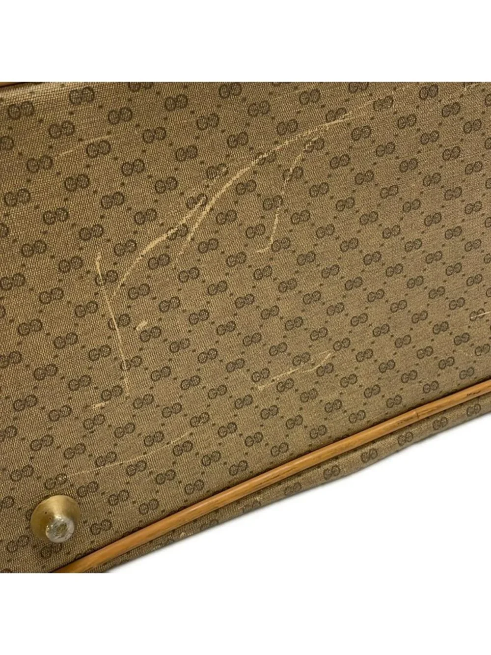Gucci Boston Bag Vintage Micro GG Sherry Brown Light Multi Leather